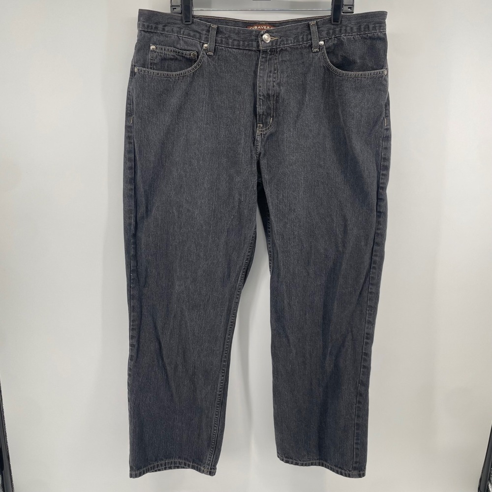 Cubavera Jeans Mens 40/30 Black Straight Leg 100% Cotton Denim Casual